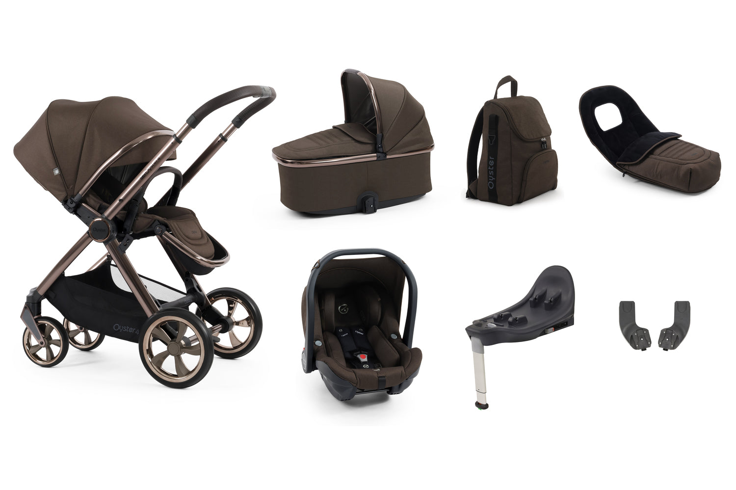 Babystyle Oyster 4 Luxury 7 Piece Travel System Bundle - Chocolate Velvet