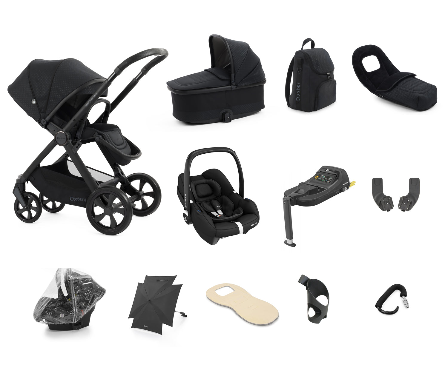 Babystyle Oyster 4 Ultimate 12 Piece Travel System Bundle - Raven