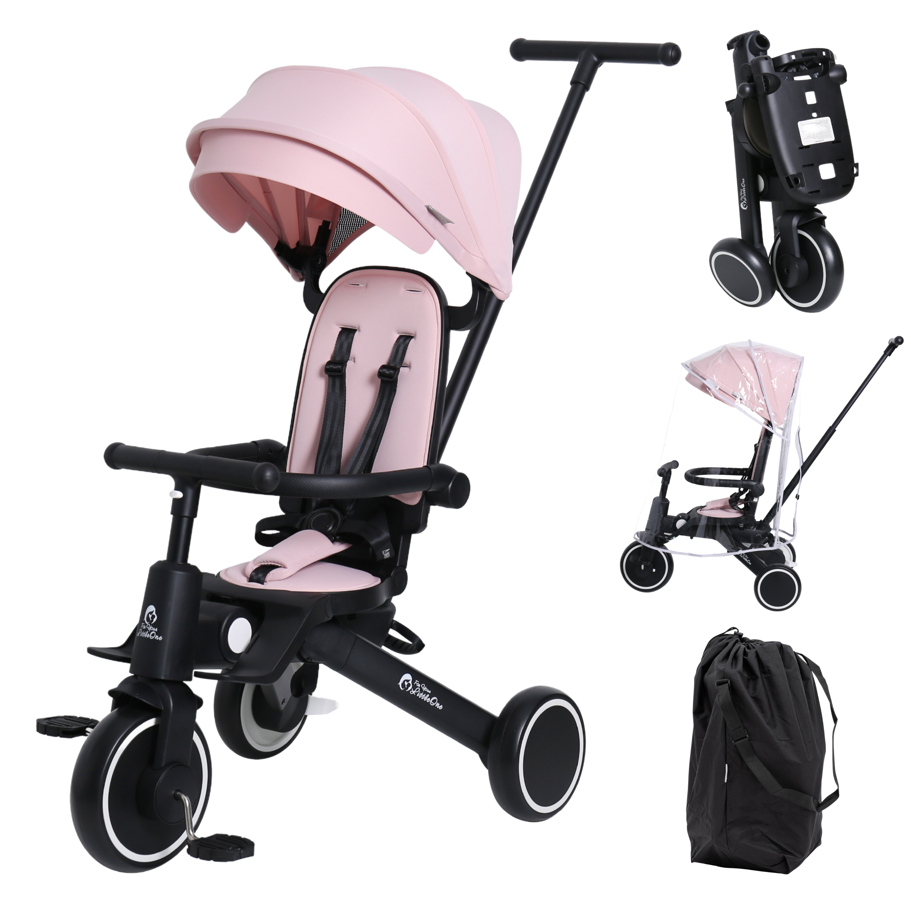 Foryourlittleone Xplor Plus Foldable Trike - Pastel Pink