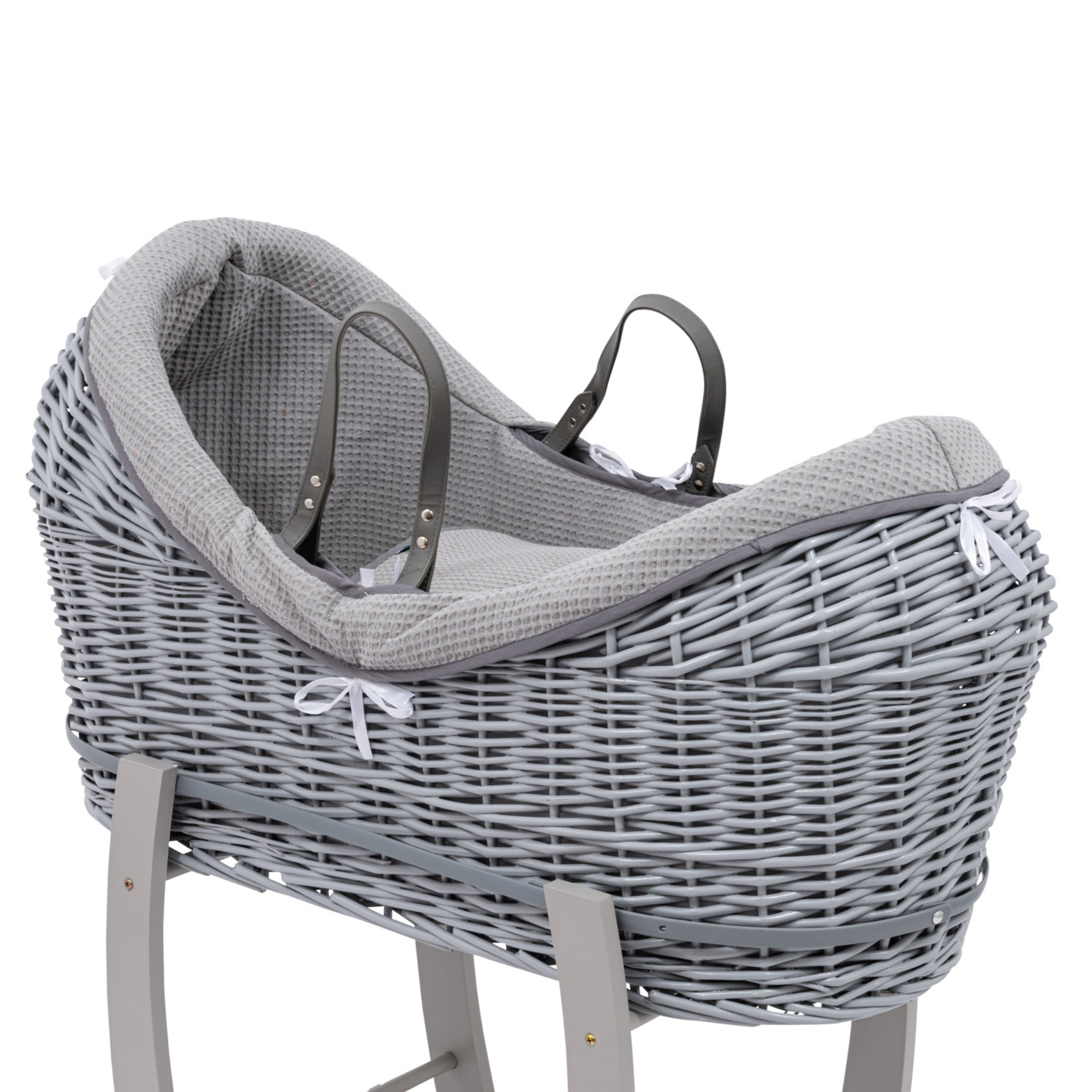 Pod Grey Waffle Moses Basket Bedding Set -  | For Your Little One