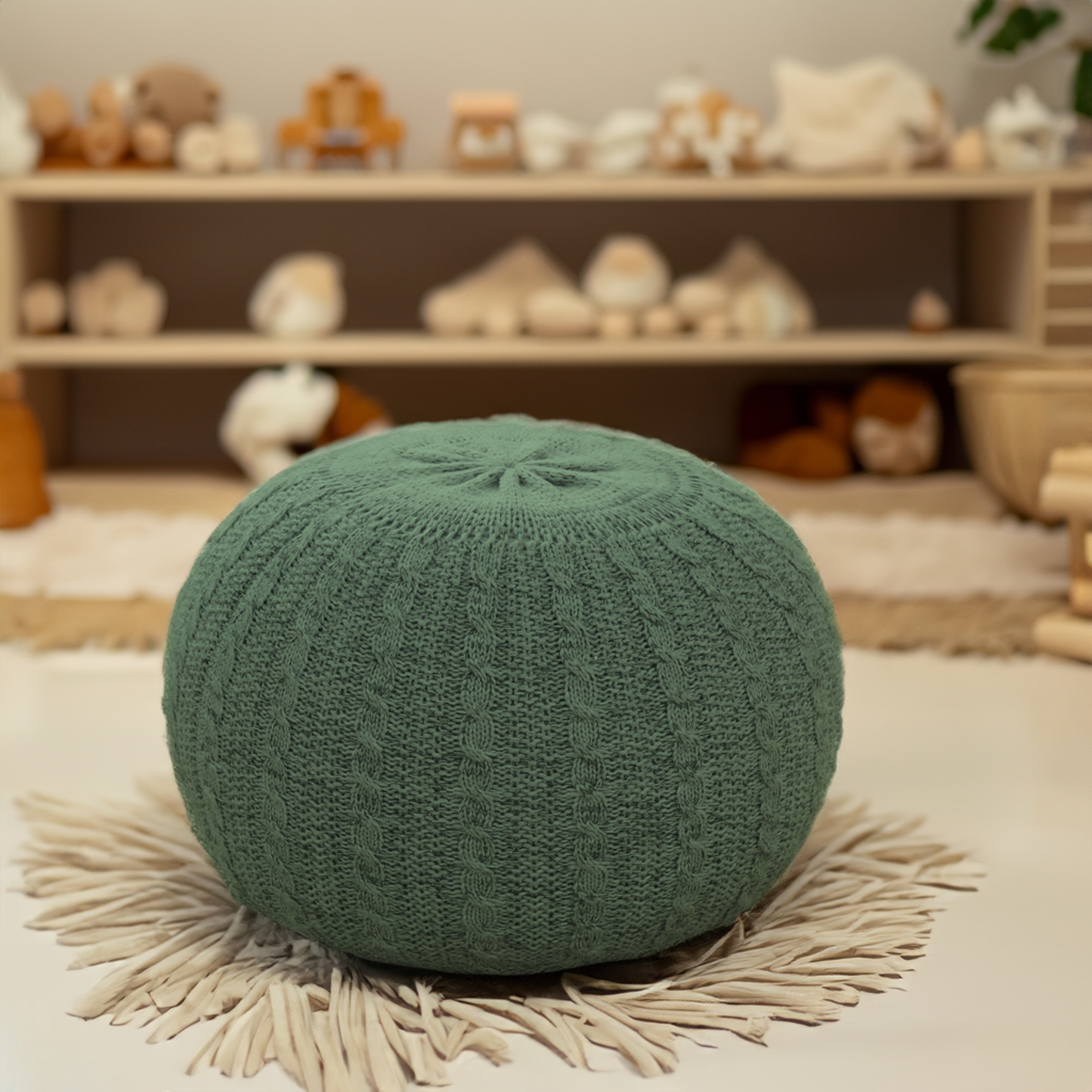 Tutti Bambini Knitted Pouffe - Sage Green -  | For Your Little One