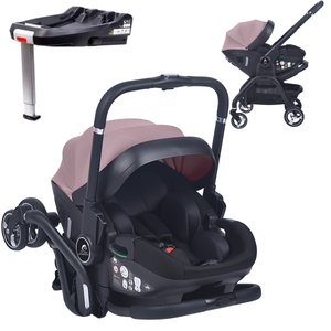 For Your Little One Qubi Infant Car Seat & Stroller & Base - Pastel Pink