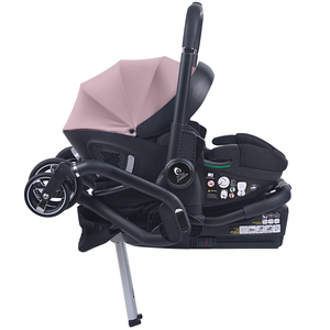 For Your Little One Qubi Infant Car Seat & Stroller 7 Piece Bundle - Pastel Pink