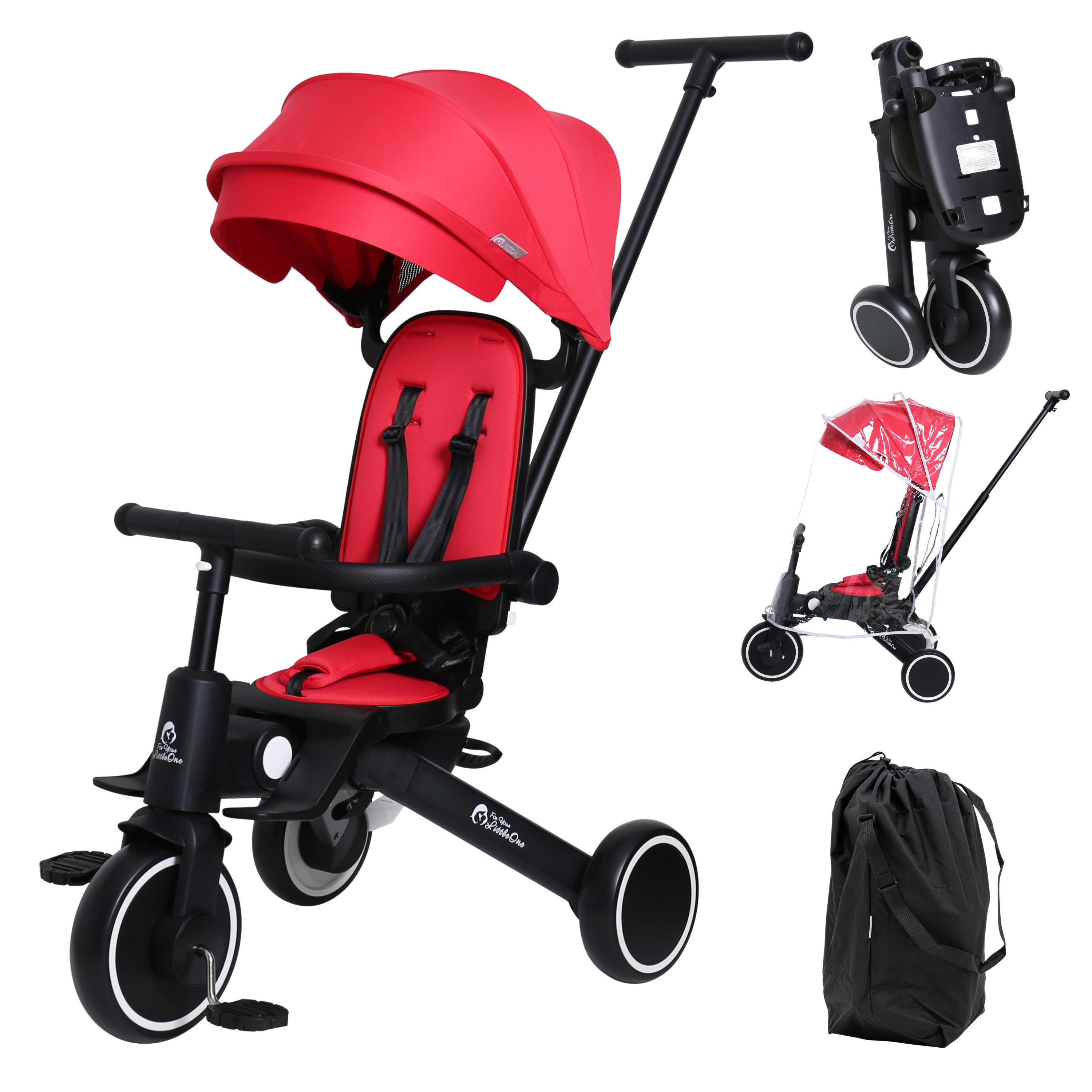 Foryourlittleone Xplor Plus Foldable Trike - Fire Red (2025)