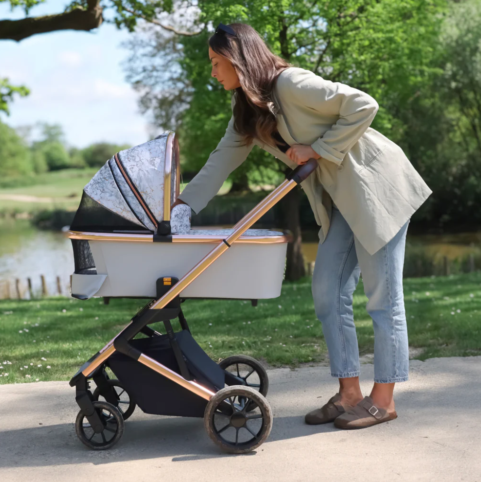 My Babiie MB500i 3-in-1 Travel System Wiith Base - Rose Gold Marble   