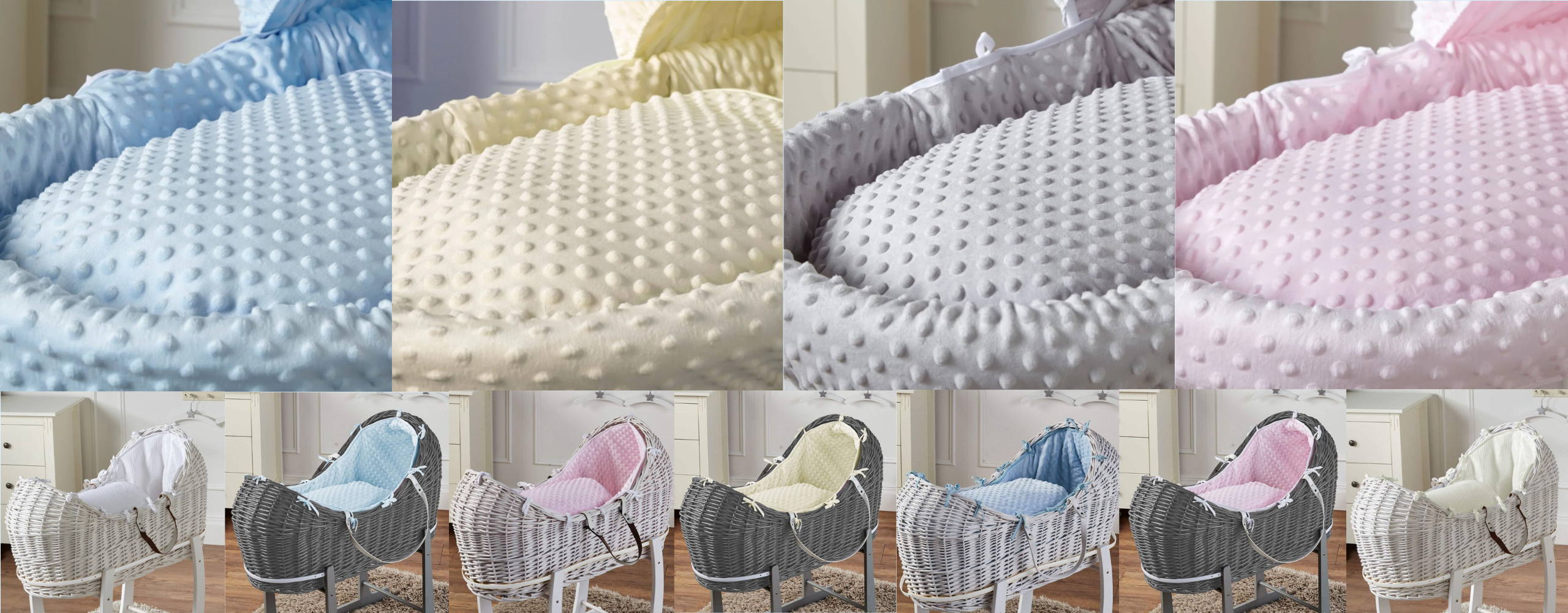 Grey moses basket bedding on sale
