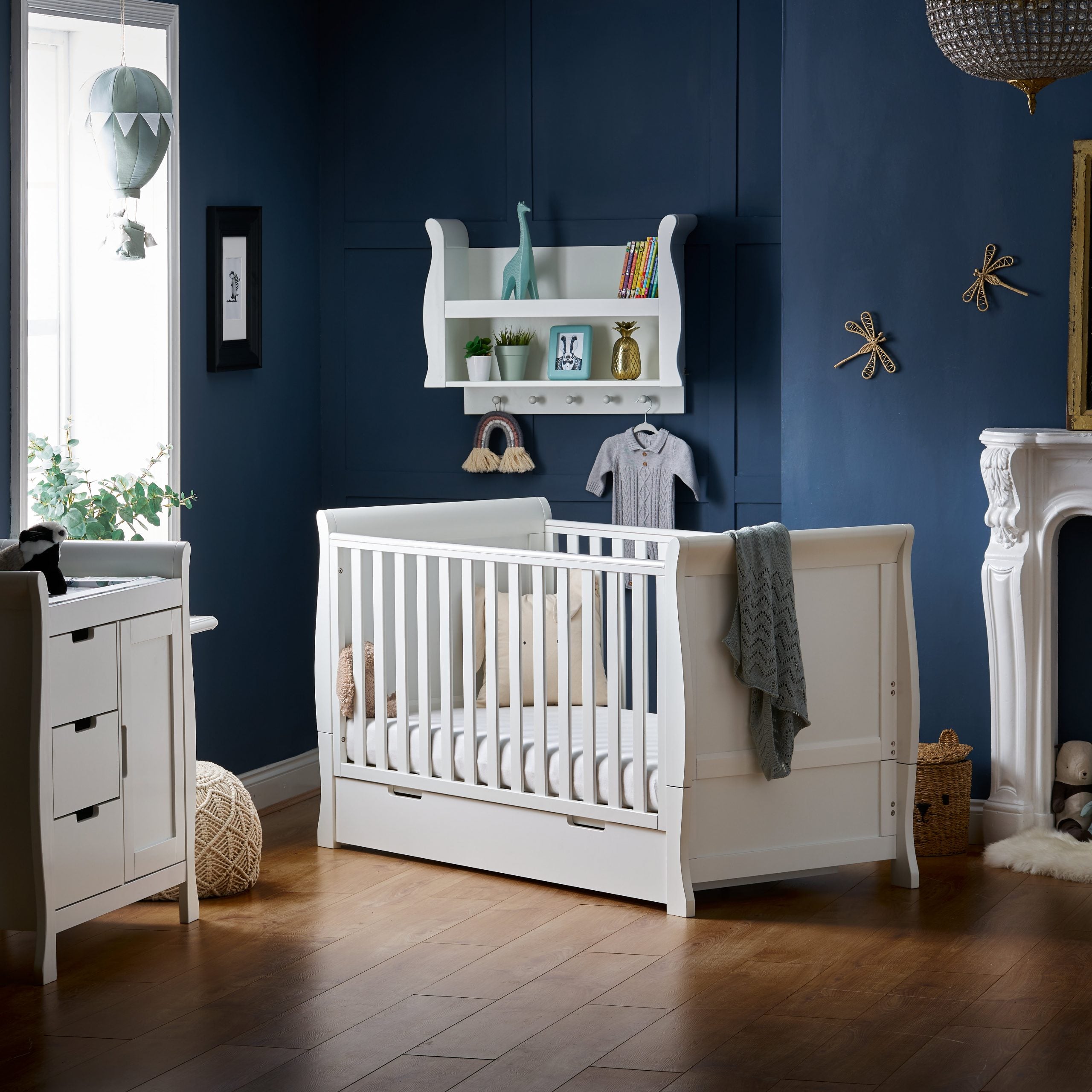 Obaby Stamford Classic Sleigh   2 Piece Room Set - White -  | For Your Little One