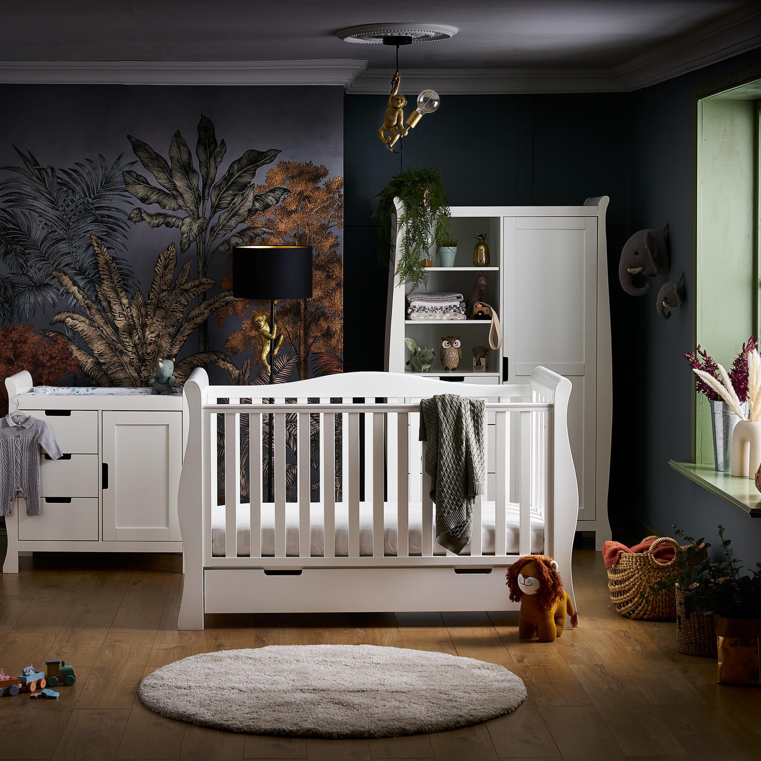 Obaby Stamford Luxe Sleigh  3 Piece Room Set - White -  | For Your Little One