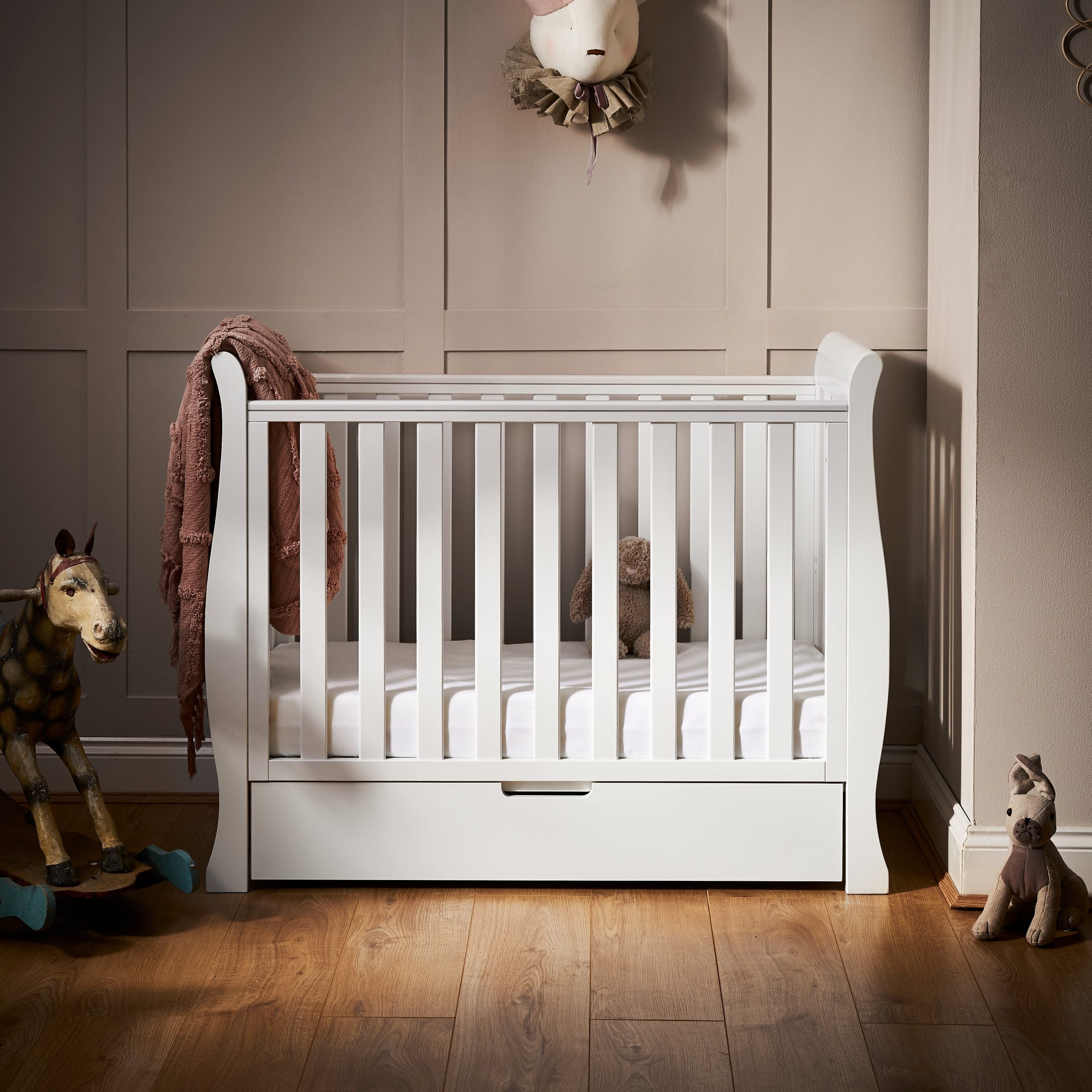Obaby Stamford Space Saver Cot & Cot Top Changer - White -  | For Your Little One