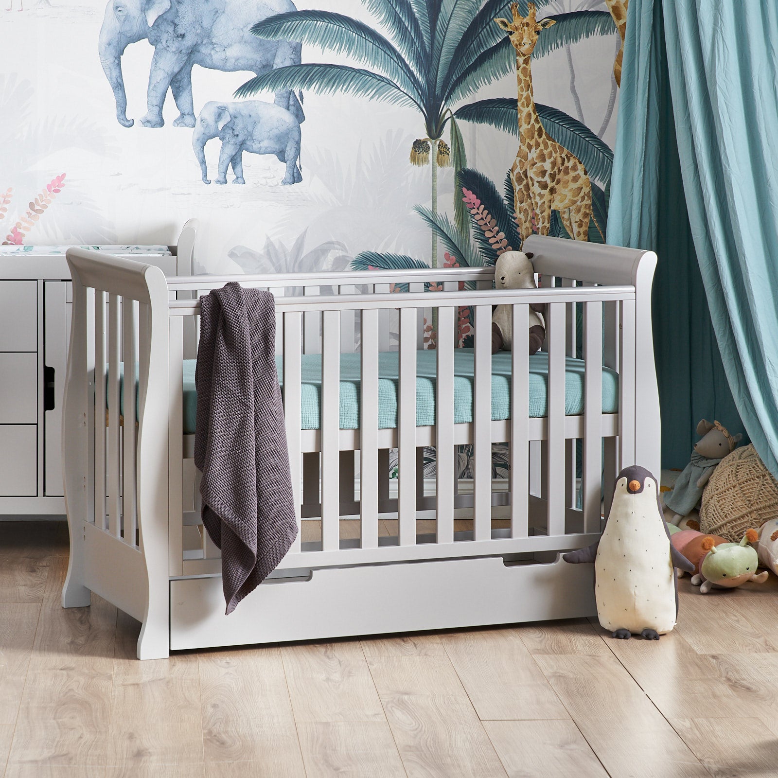 Obaby Stamford Mini Sleigh  3 Piece Room Set - Warm Grey -  | For Your Little One
