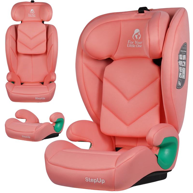 For Your Little One Stepup I-Size Belted 2/3 Car Seat Booster Seat - Blush Rose - Grade A
