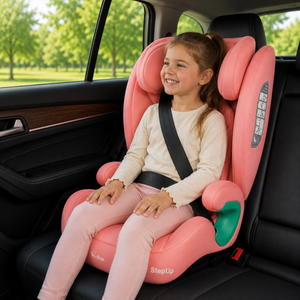 For Your Little One Stepup I-Size Belted 2/3 Car Seat - Blush Rose (4-12 Years)