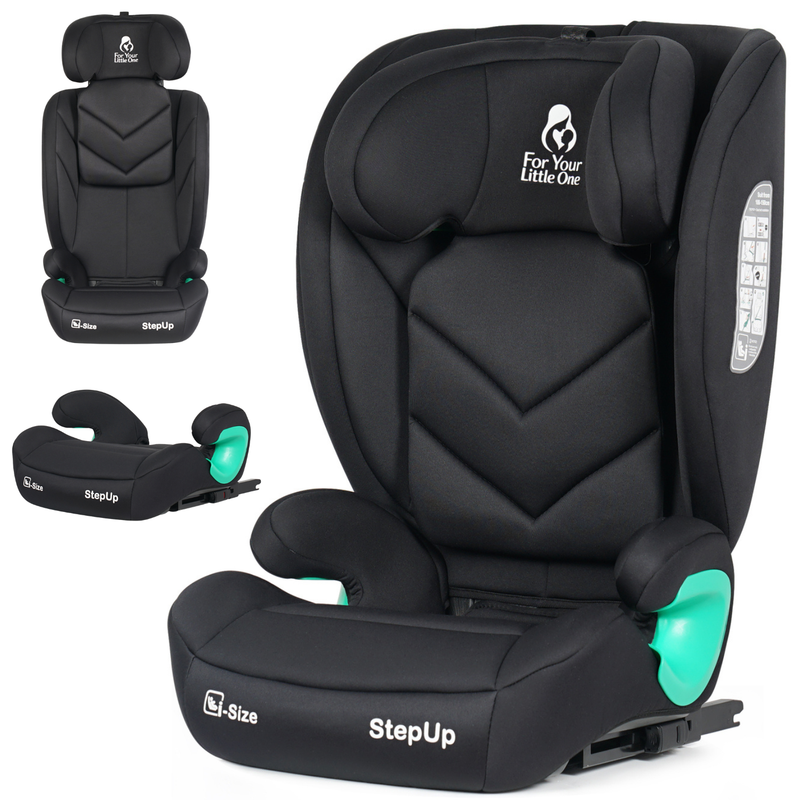 For Your Little One Stepup I-Size Isofix 2/3 Car Seat Booster Seat - Midnight Black (4-12 Years-Grade A Return) (Copy)