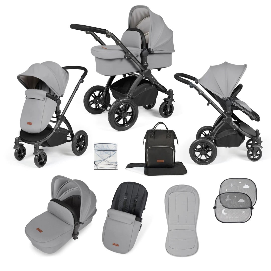 Ickle Bubba Stomp Luxe 2 in 1 Pushchair - Black / Pearl Grey / Black   