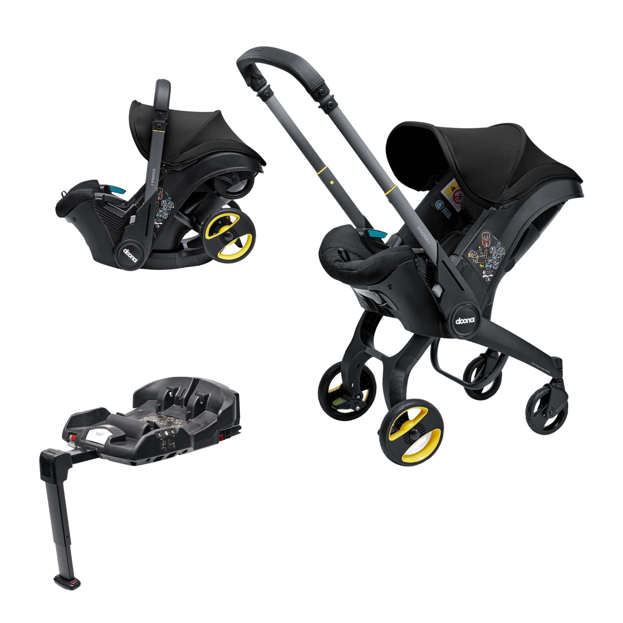 Doona i Car Seat & Stroller + ISOFIX Base - Nitro Black -  | For Your Little One