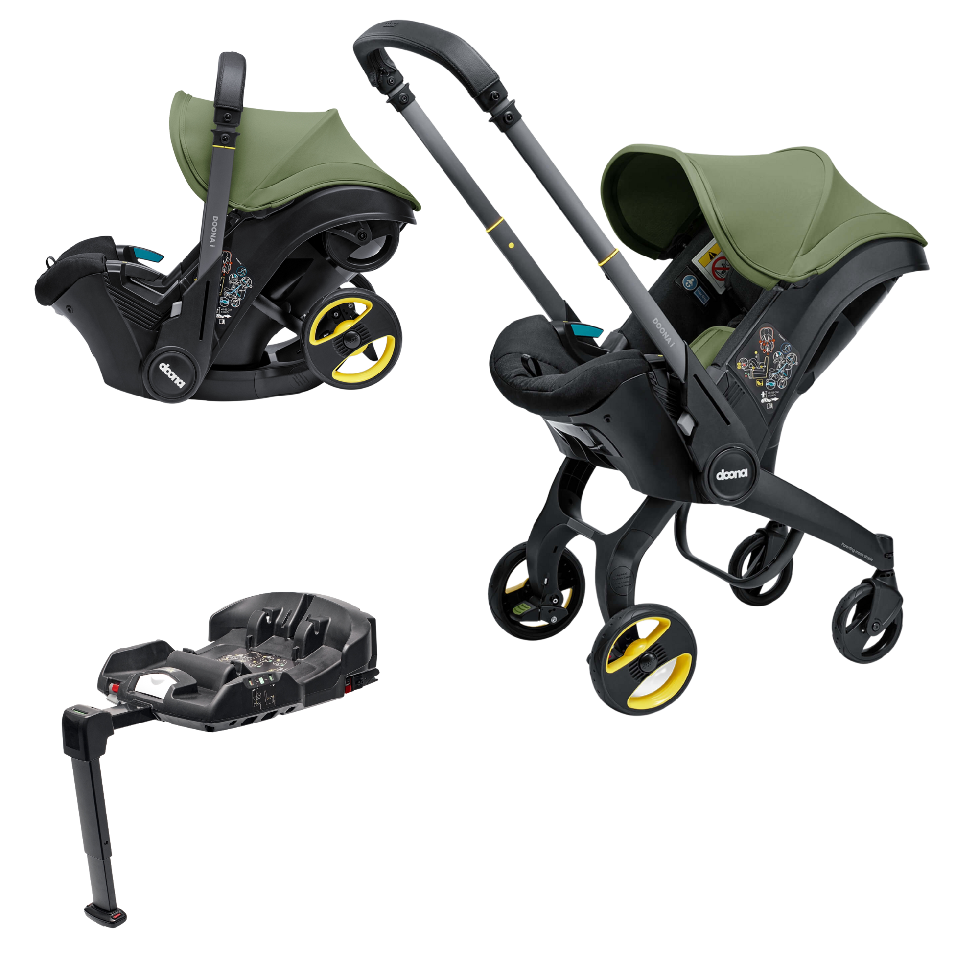 Doona i Car Seat & Stroller + ISOFIX Base - Desert Green - For Your Little One