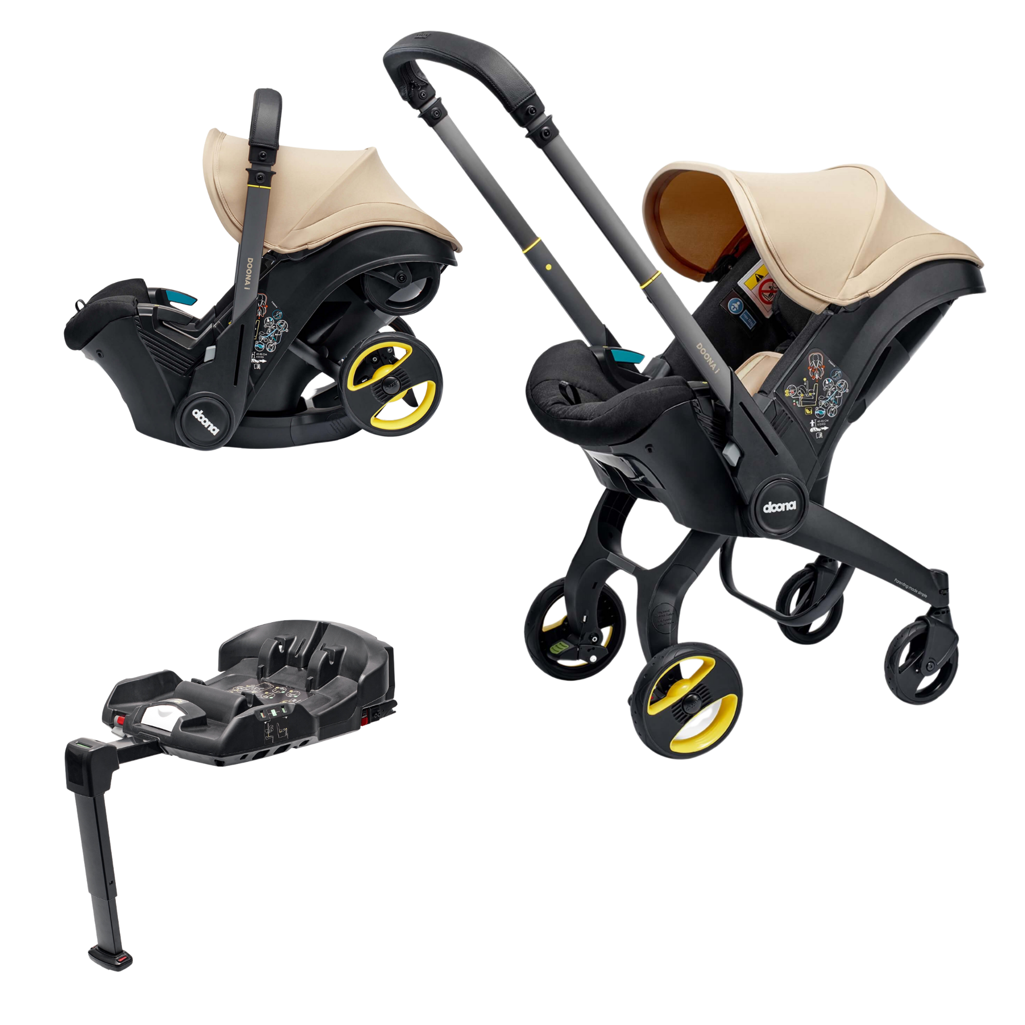Doona i Car Seat & Stroller + ISOFIX Base - Sahara Sand - For Your Little One