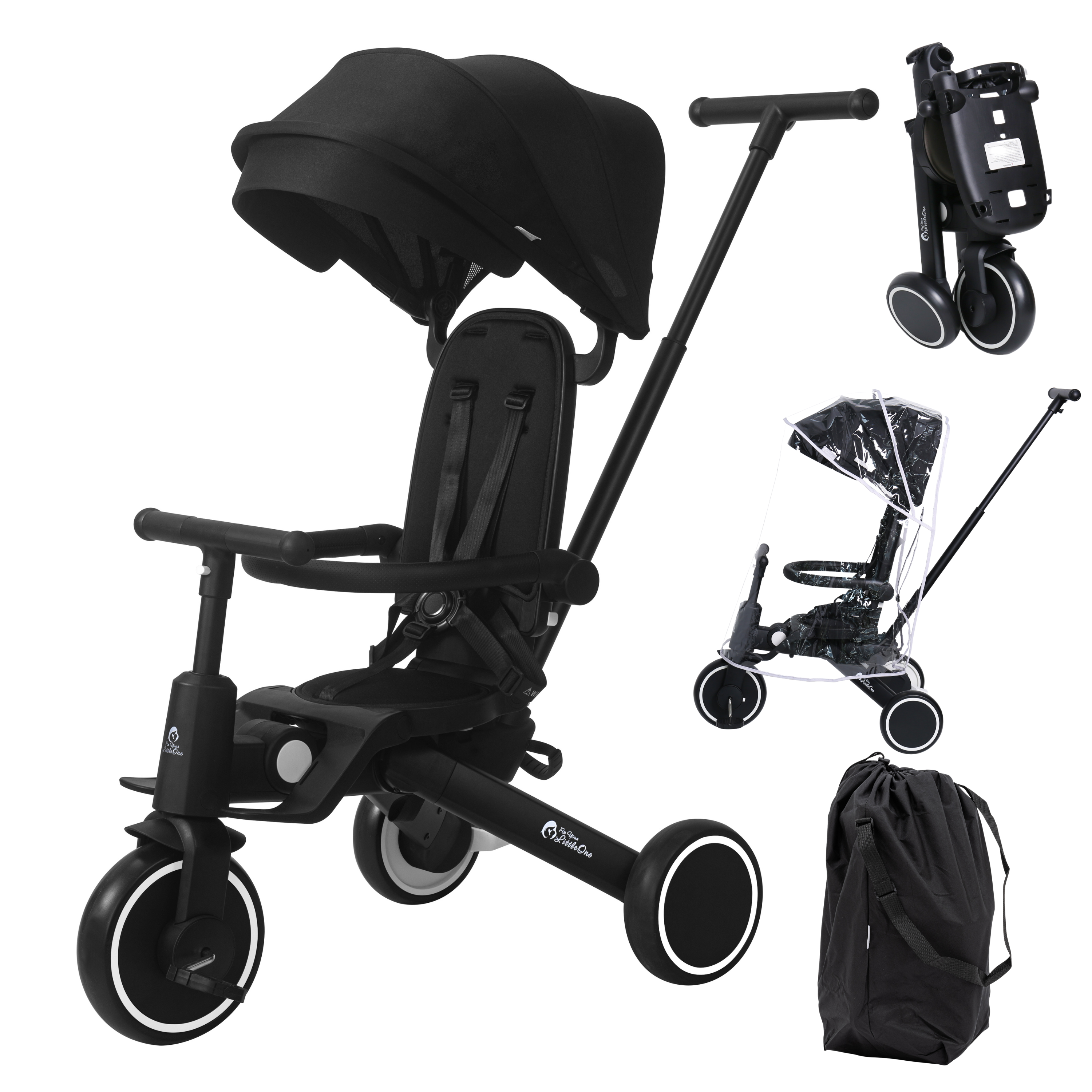 Foryourlittleone Xplor Plus Foldable Trike - Jet Black