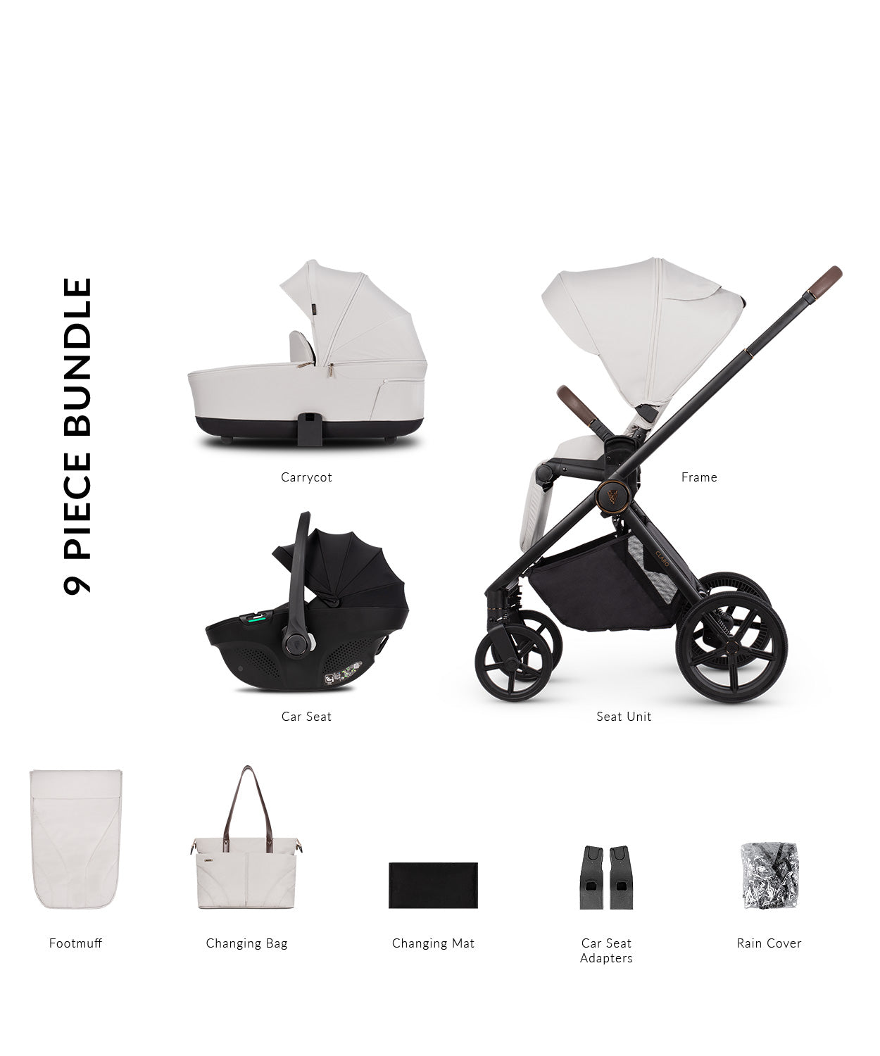 Venicci Claro 3 In 1 Travel System - Vanilla