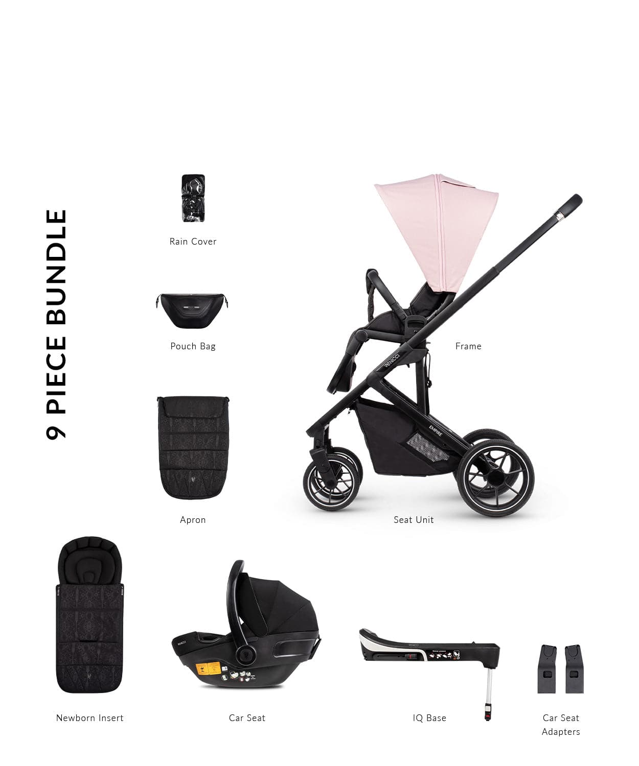 Venicci Empire - Deluxe City Travel System Bundle - Silk Pink - For Your Little One