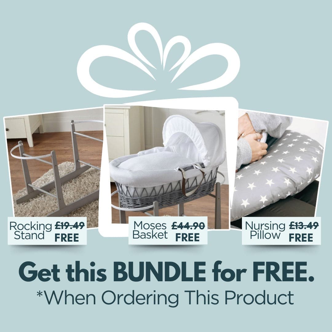 Free Product Bundle - Wicker Moses Basket, Rocking Stand and Nursing Pillow -  | For Your Little One