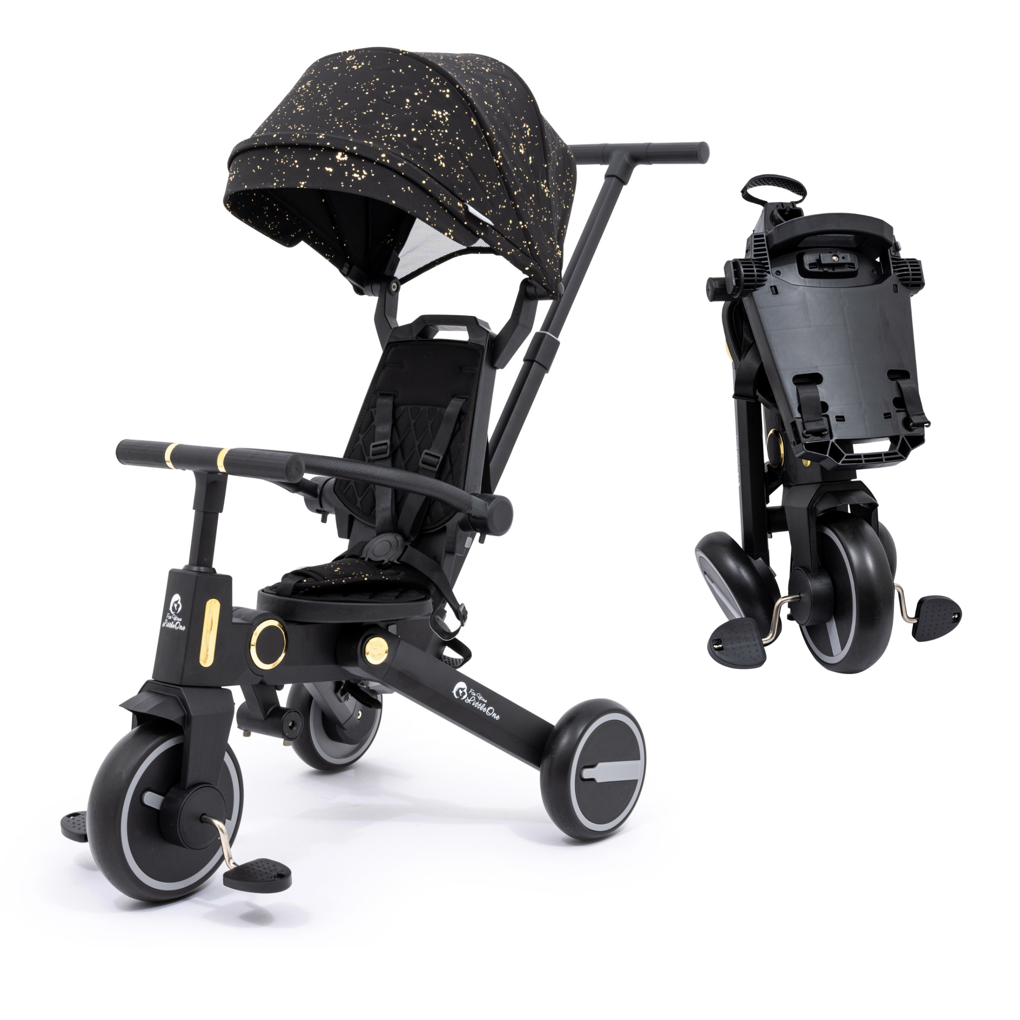 Foryourlittleone Xplor Foldable Trike - Black & Gold - For Your Little One