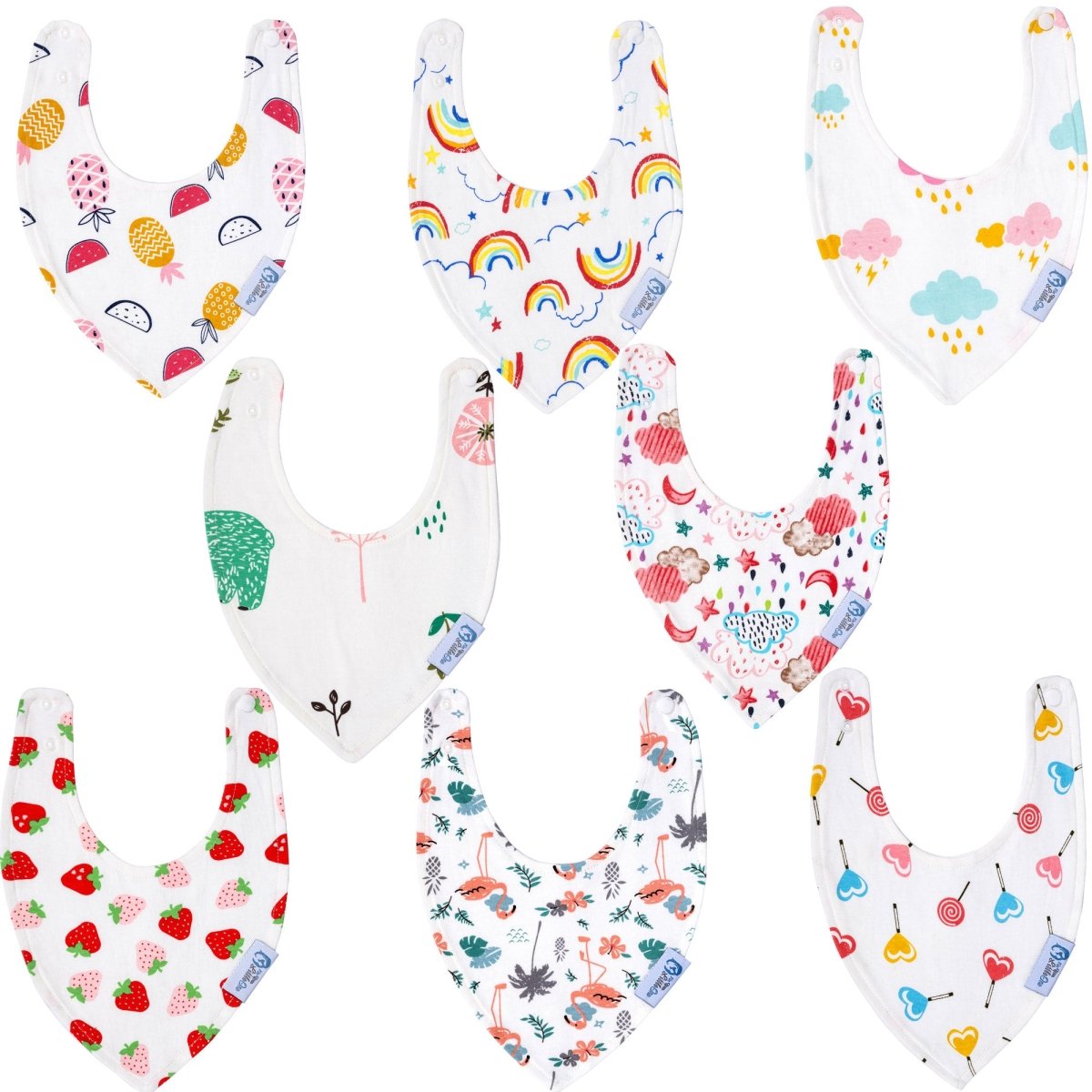 Baby Bandana Dribble Bibs Cotton Pack Of 8 - Girls - For Your Little One