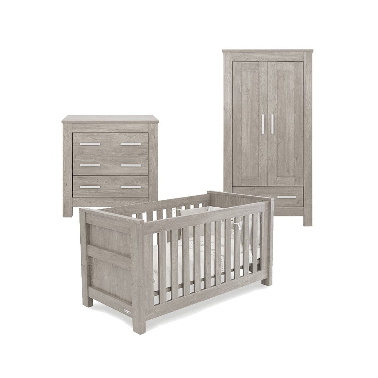 Babystyle Bordeaux Ash Furniture + FREE Sprung Mattress - 3 Piece Room Set - For Your Little One