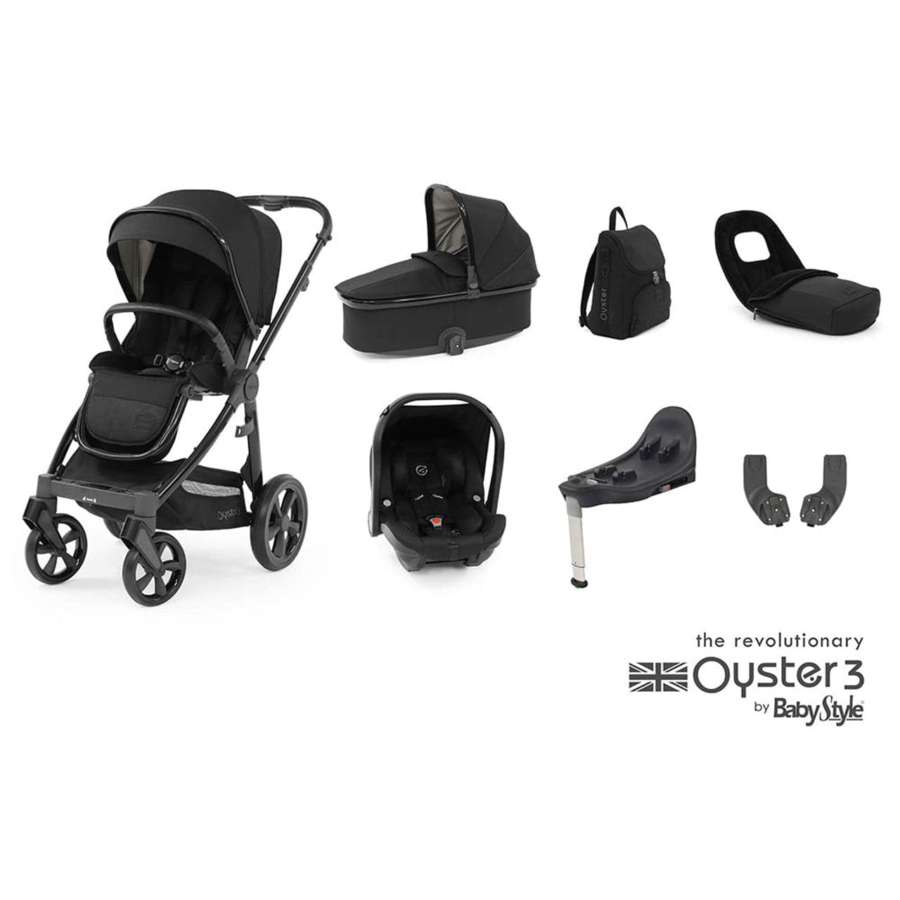 Babystyle Oyster 3 Luxury 7 Piece Travel System Bundle - Pixel -  | For Your Little One