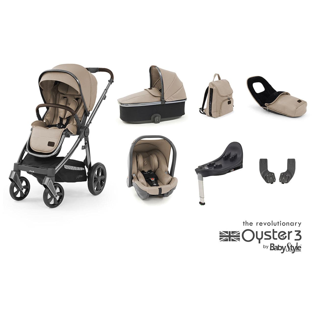 Babystyle Oyster 3 Luxury 7 Piece Travel System Bundle - Butterscotch -  | For Your Little One