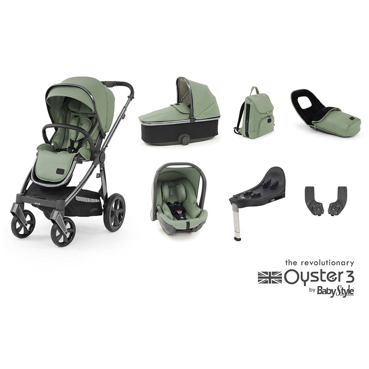 Babystyle Oyster 3 Luxury 7 Piece Travel System Bundle - Spearmint - For Your Little One