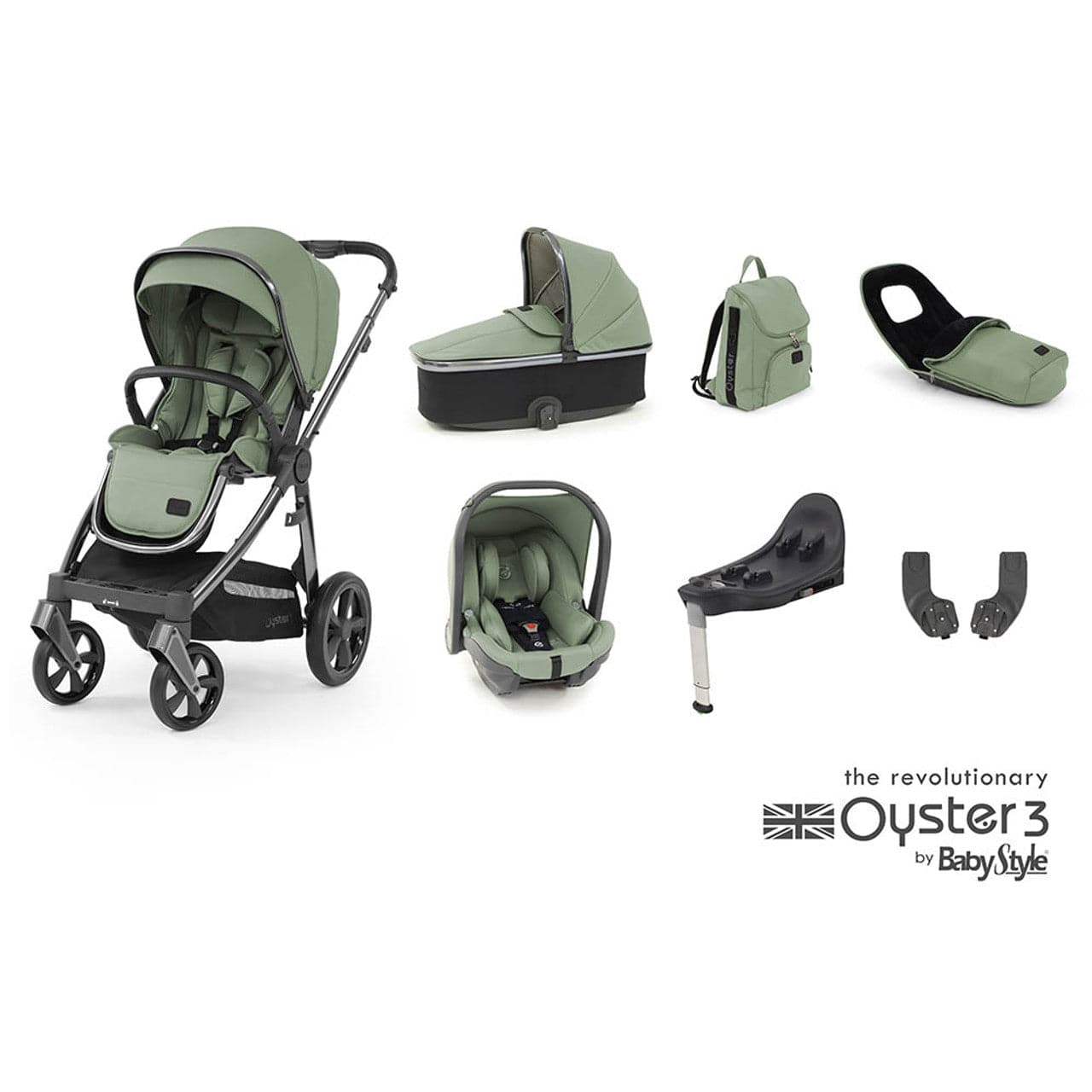 Babystyle Oyster 3 Luxury 7 Piece Travel System Bundle - Spearmint   