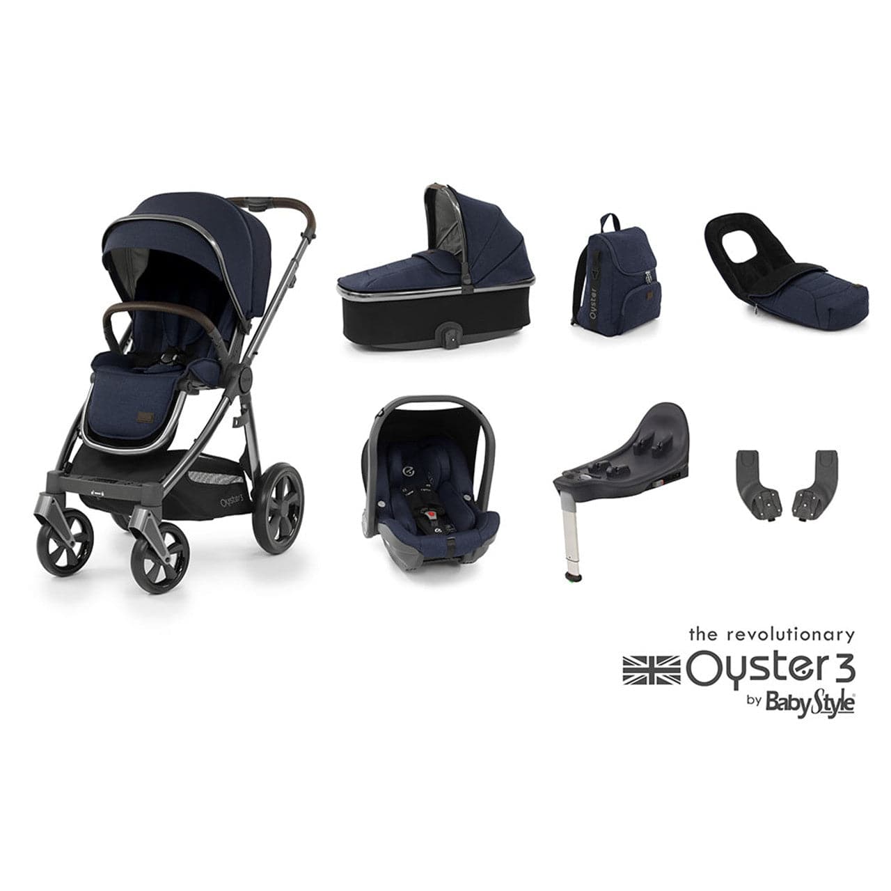 Babystyle Oyster 3 Luxury 7 Piece Travel System Bundle - Twilight -  | For Your Little One