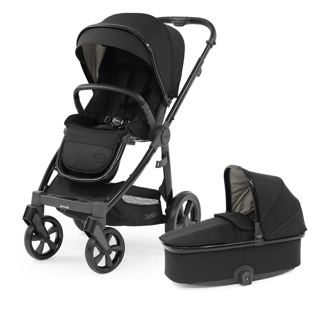 Babystyle Oyster 3 Pushchair + Carrycot - Gloss Black Chassis/Pixel -  | For Your Little One
