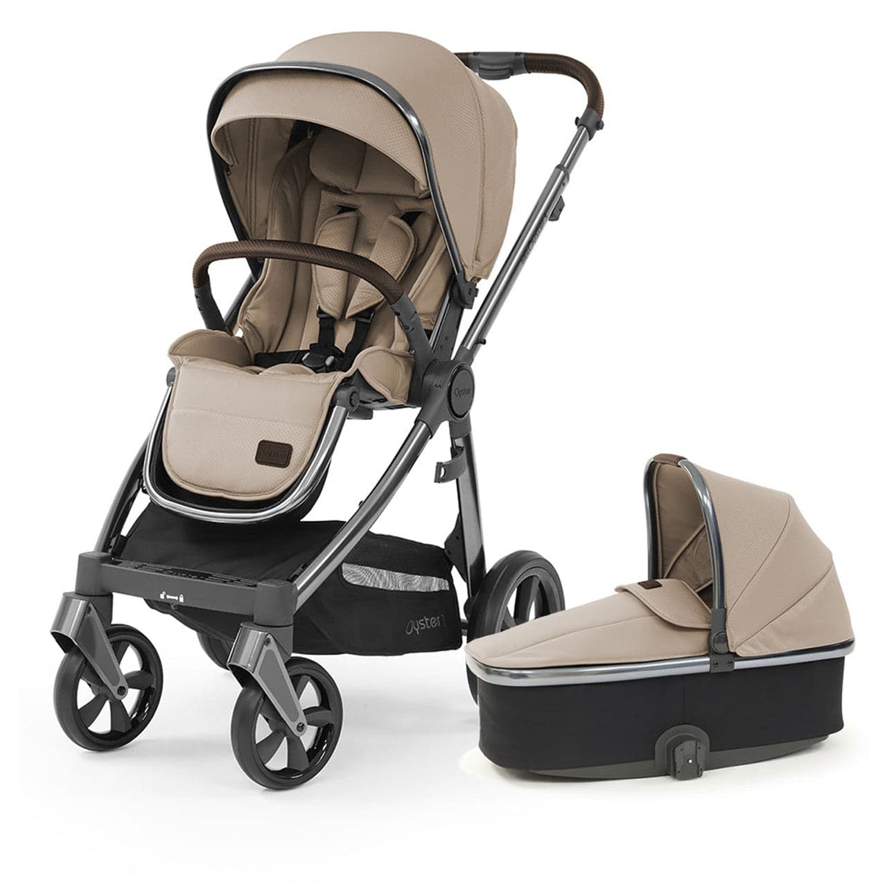 Babystyle Oyster 3 Pushchair + Carrycot - Gun Metal Chassis/Butterscotch -  | For Your Little One