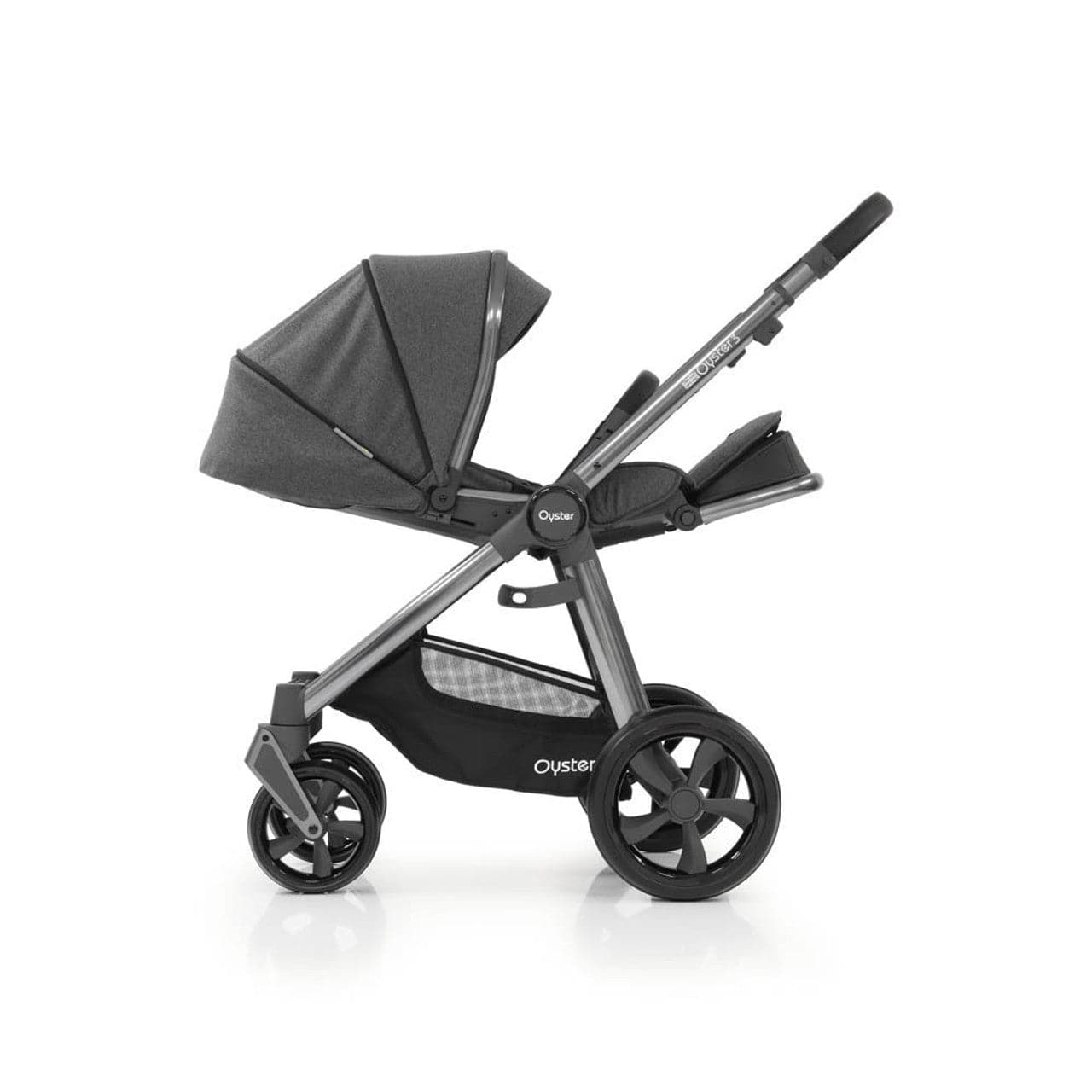 Babystyle Oyster 3 Pushchair + Carrycot - Gun Metal Chassis/Fossil -  | For Your Little One