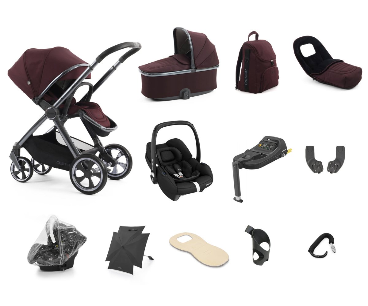 Babystyle Oyster 4 Ultimate 12 Piece Travel System Bundle - Mulberry - For Your Little One