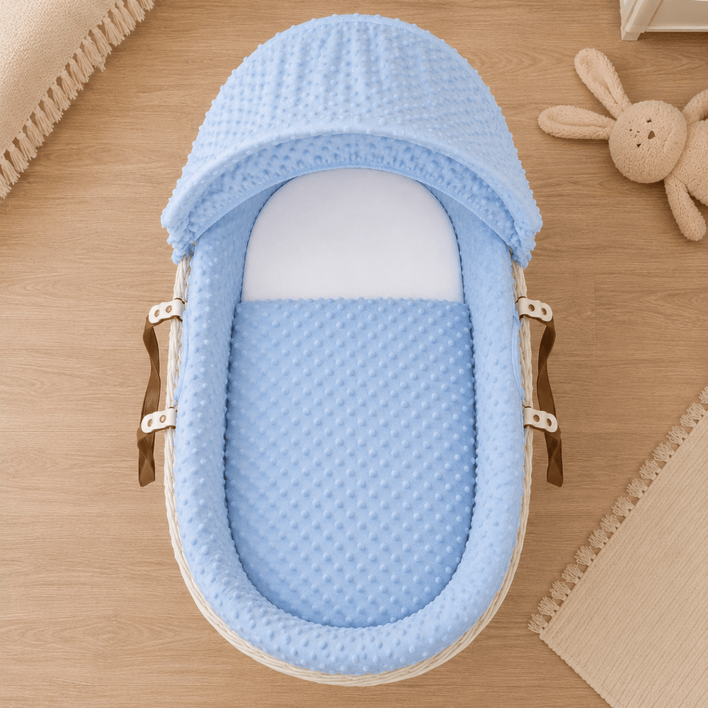 Blue Dimple Moses Basket Bedding Set - For Your Little One