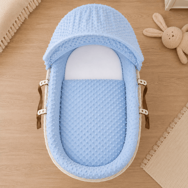 Blue Dimple Moses Basket Bedding Set - For Your Little One