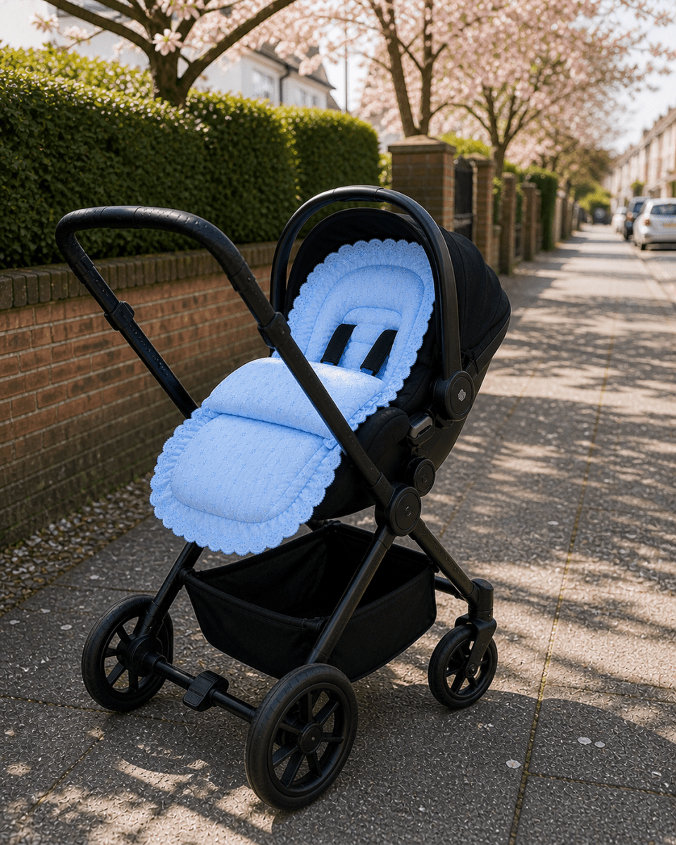 Broderie Anglaise Car Seat Footmuff Cosy Toes Compatible