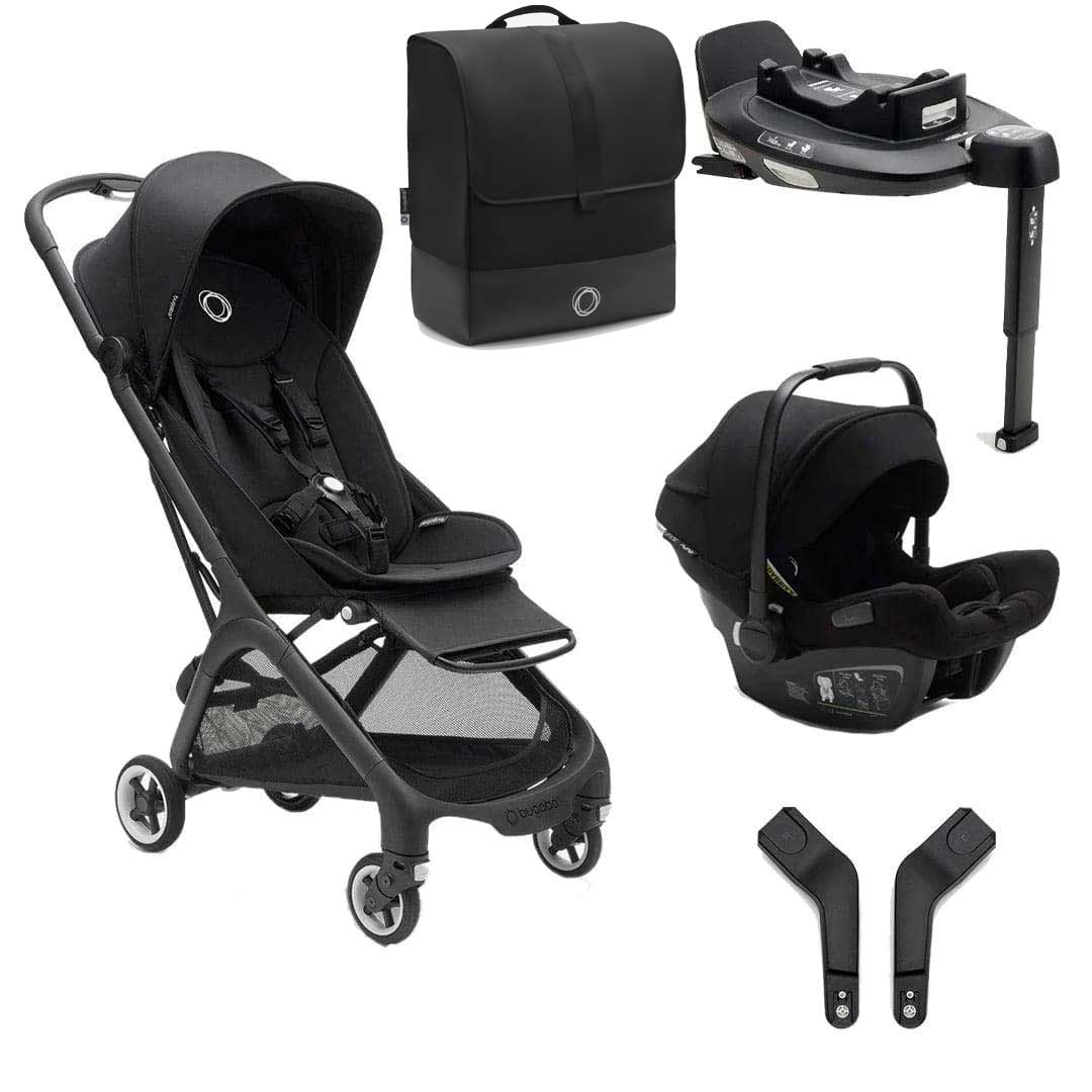 Bugaboo Butterfly + Turtle And Base Travel System Bundle - Midnight Black (FREE Transport Bag!) - For Your Little One