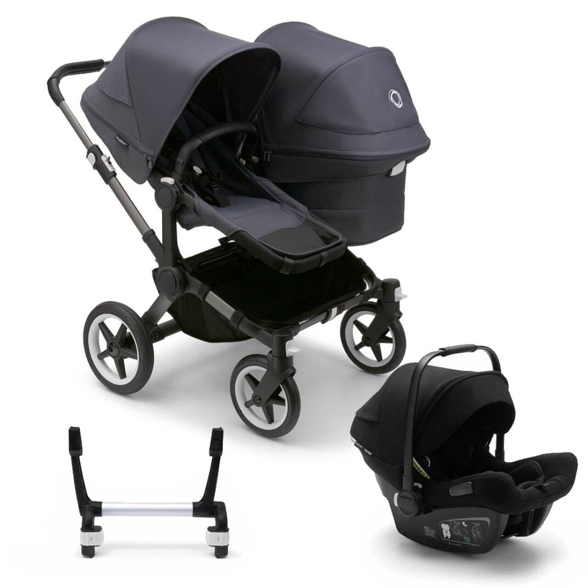 Bugaboo Donkey 5 Duo Complete Travel System+ Turtle Air - Graphite/Stormy Blue - For Your Little One