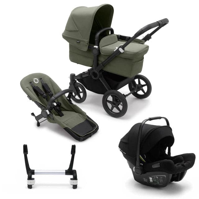 Bugaboo Donkey 5 Mono Complete Travel System + Turtle Air - Black/Forest Green - For Your Little One