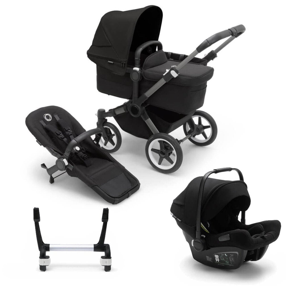 Bugaboo Donkey 5 Mono Travel System on Graphite/Black Chassis + Turtle Air - Choose Your Colour - For Your Little One