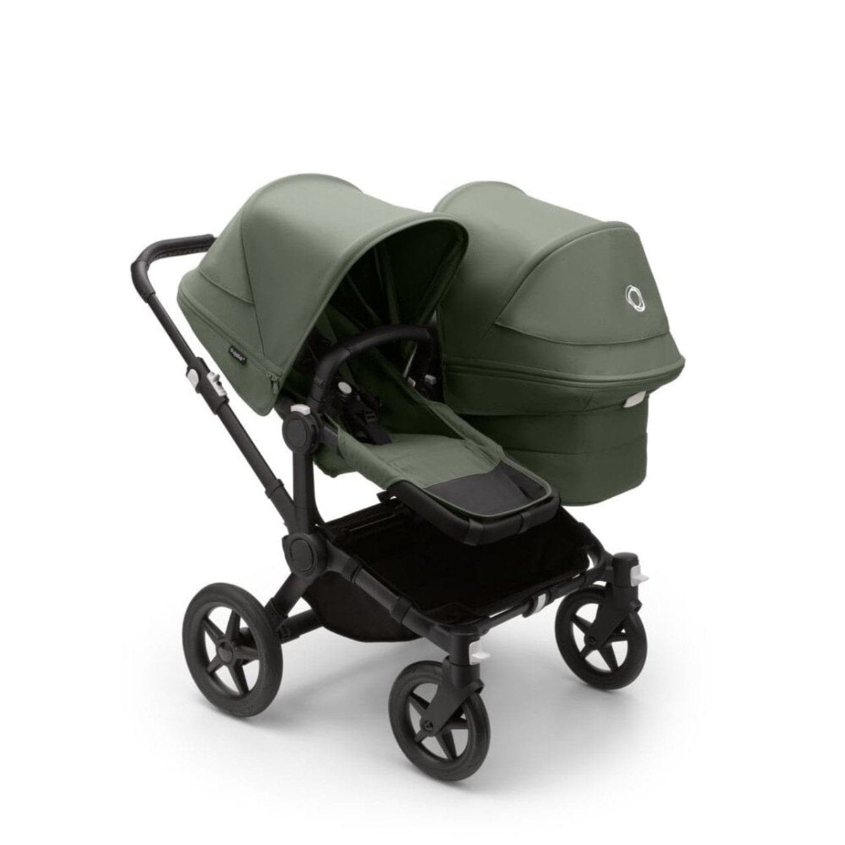 Bugaboo Donkey 5 Twin Complete Travel System + Turtle Air - Black/Forest Green - For Your Little One