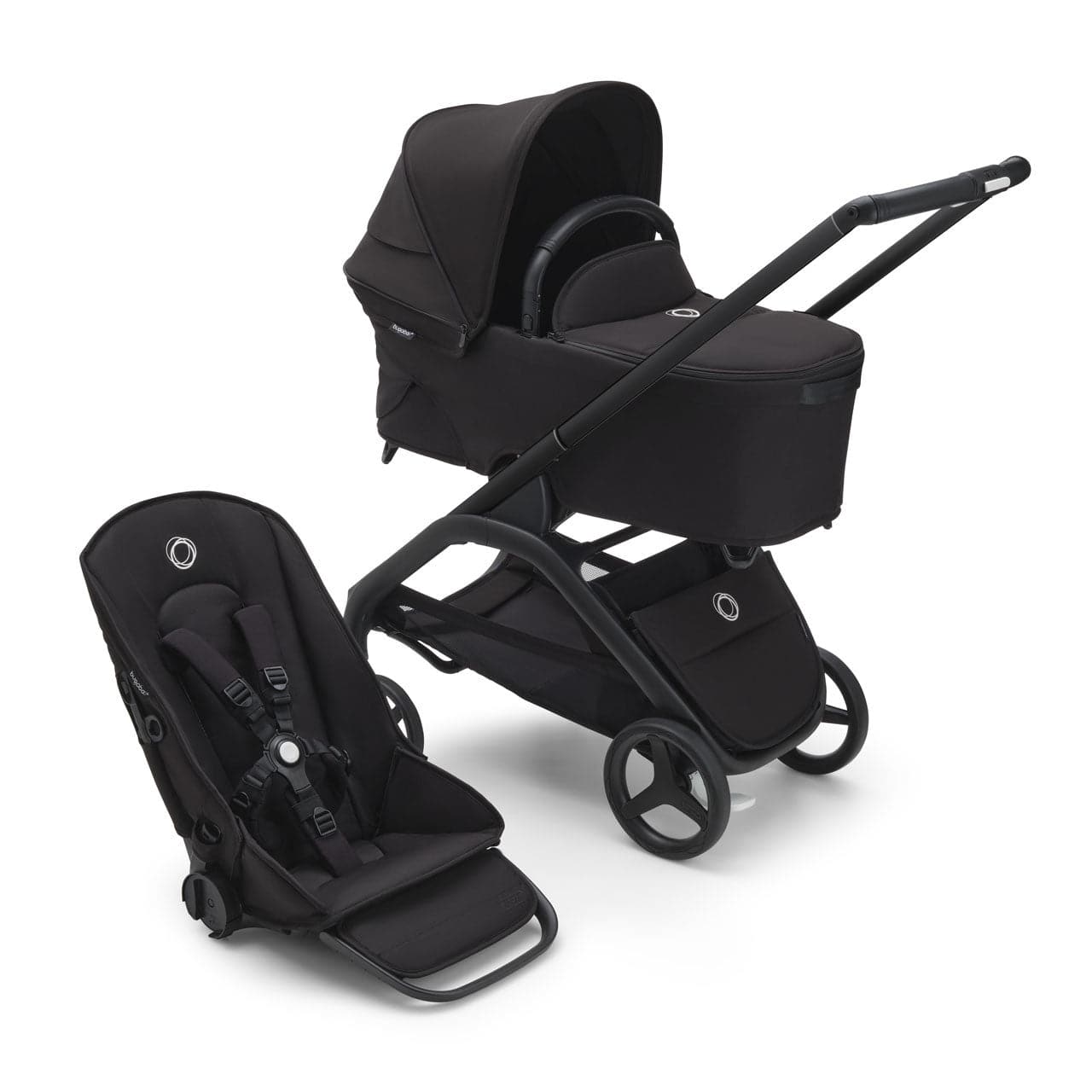 Bugaboo Dragonfly Complete Pushchair And Carrycot - Midnight Black   