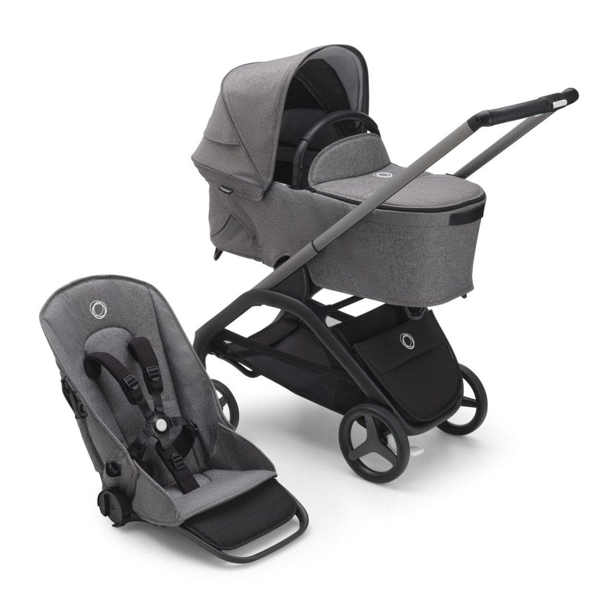 Bugaboo Dragonfly Complete Pushchair And Carrycot - Grey Melange - For Your Little One