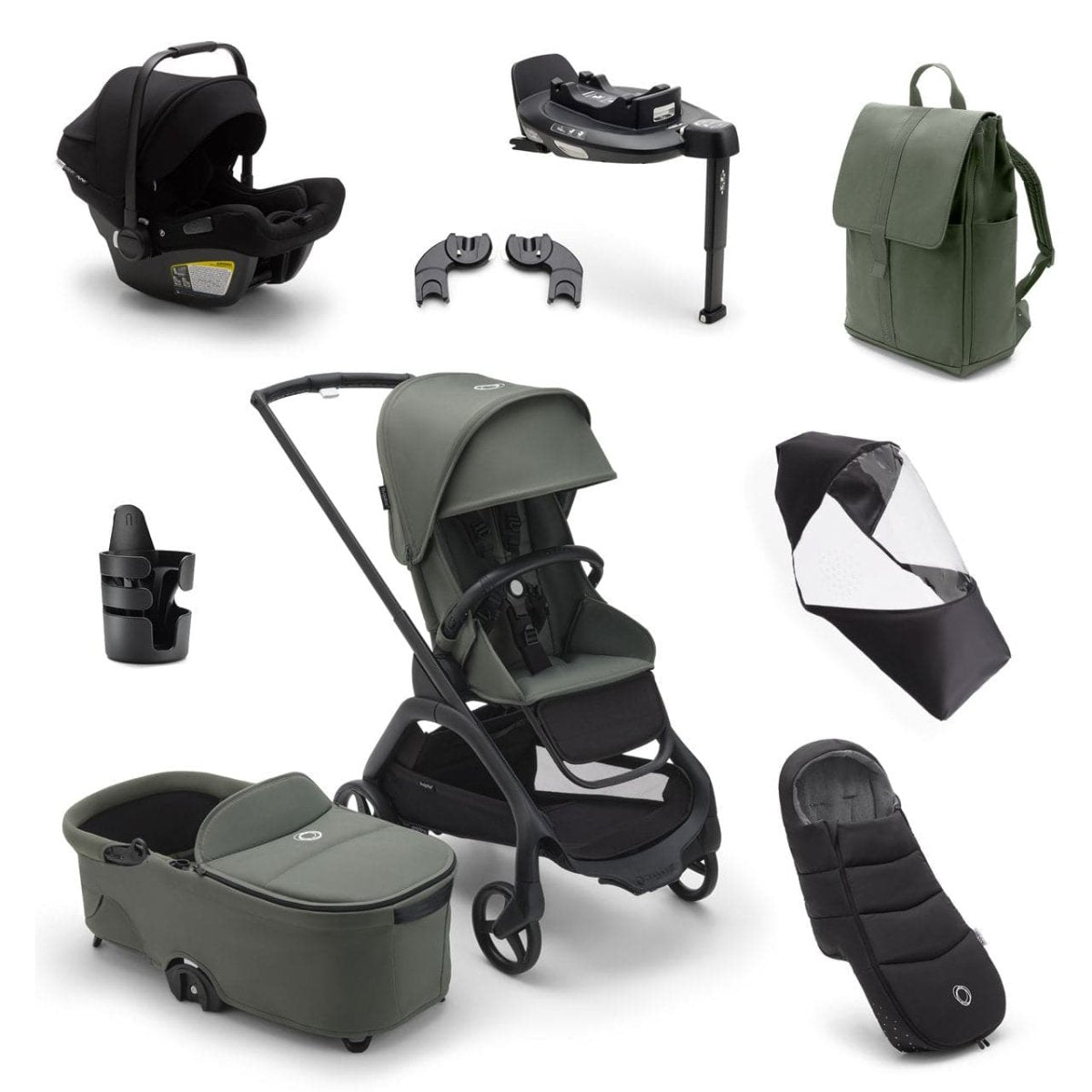 Bugaboo Dragonfly Ultimate Travel System Bundle - Forest Green - For Your Little One