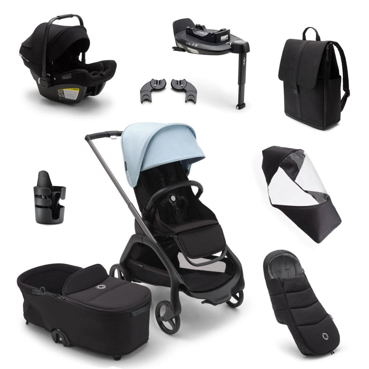 Bugaboo Dragonfly Ultimate Travel System Bundle - Skyline Blue - For Your Little One