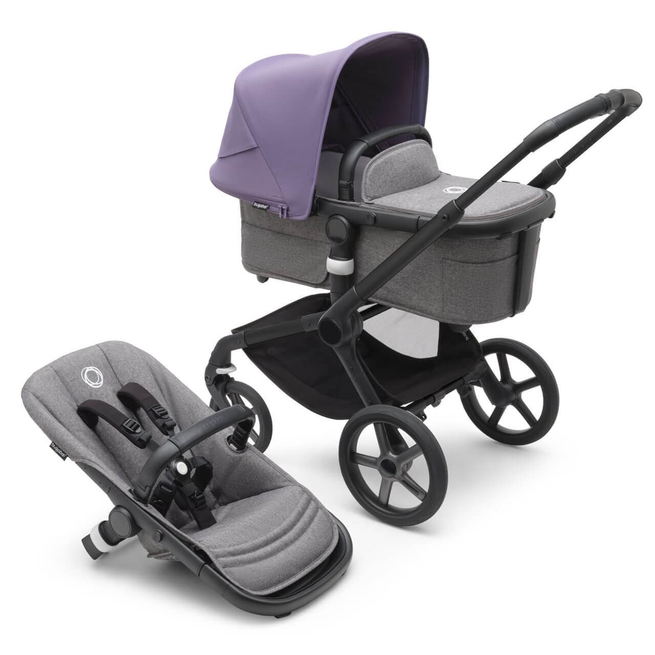 Bugaboo Fox 5 Complete Pushchair Black/Grey Melange - Choose Your Canopy -  | For Your Little One